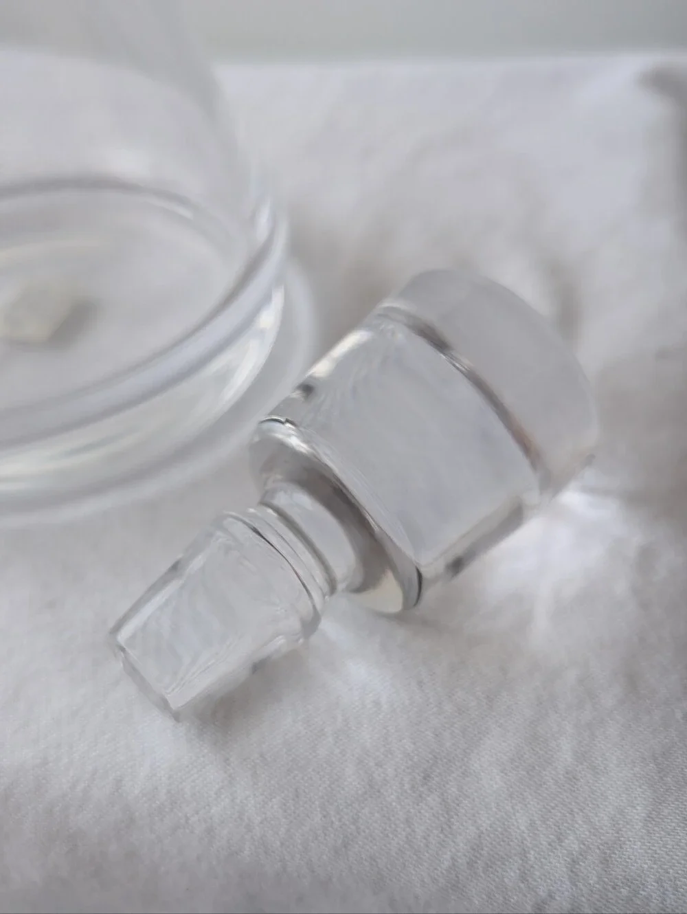 Crate&Barrel Krosno Poland Glass Wells Decanter with Stopper